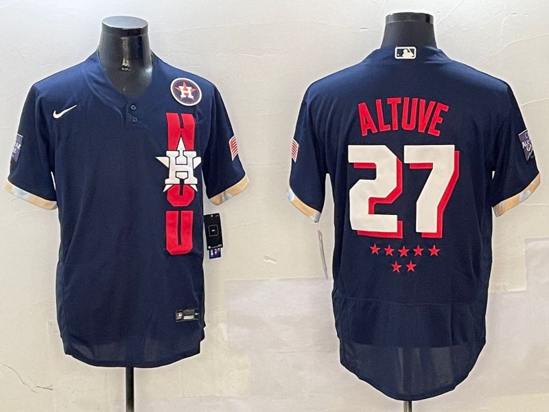 Men Houston Astros #27 Altuve Blue All star Elite 2025 Nike MLB Jersey style 1